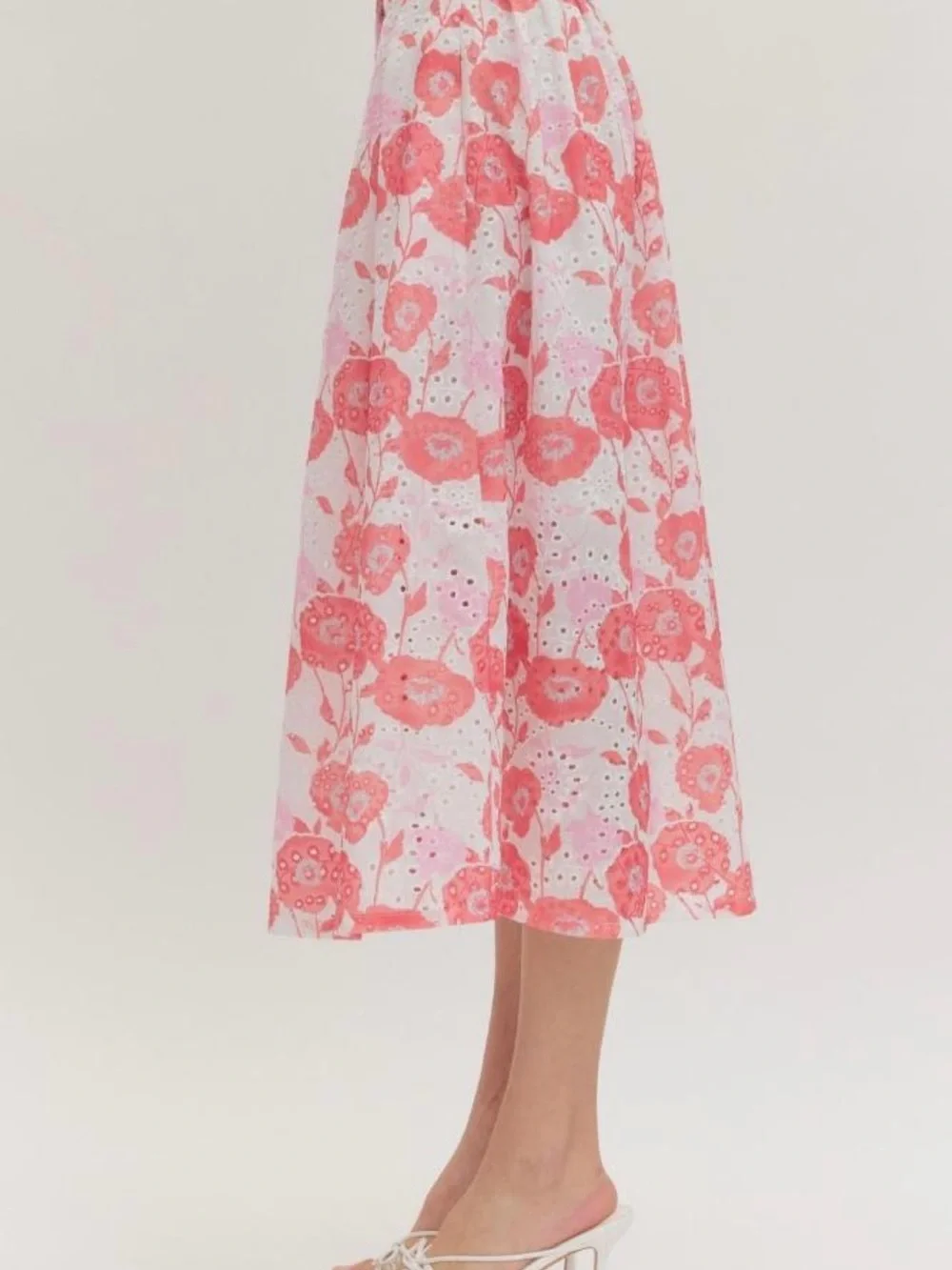 Entro Floral Eyelet Midi Skirt - Picture 6 of 7